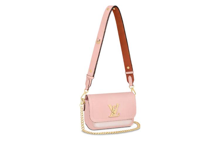 LOUIS VUITTON Lockme Tender Grained Calfskin Handheld Crossbody Bag Shoulder Bag Women's Pink