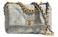 CHANEL 19Bag Metal Shoulder Bag, Crossbody Bag Women's Gray/Ivory