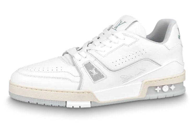LOUIS VUITTON Trainer White Grey Signature