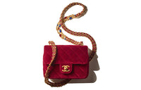 CHANEL Velour Mouth Cover Bag Crossbody Bag Mini Women's Burgundy