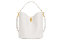 CELINE Soft Grained Calfskin Bucket Bags Shoulder Bag Crossbody Bag Handbag Women's White