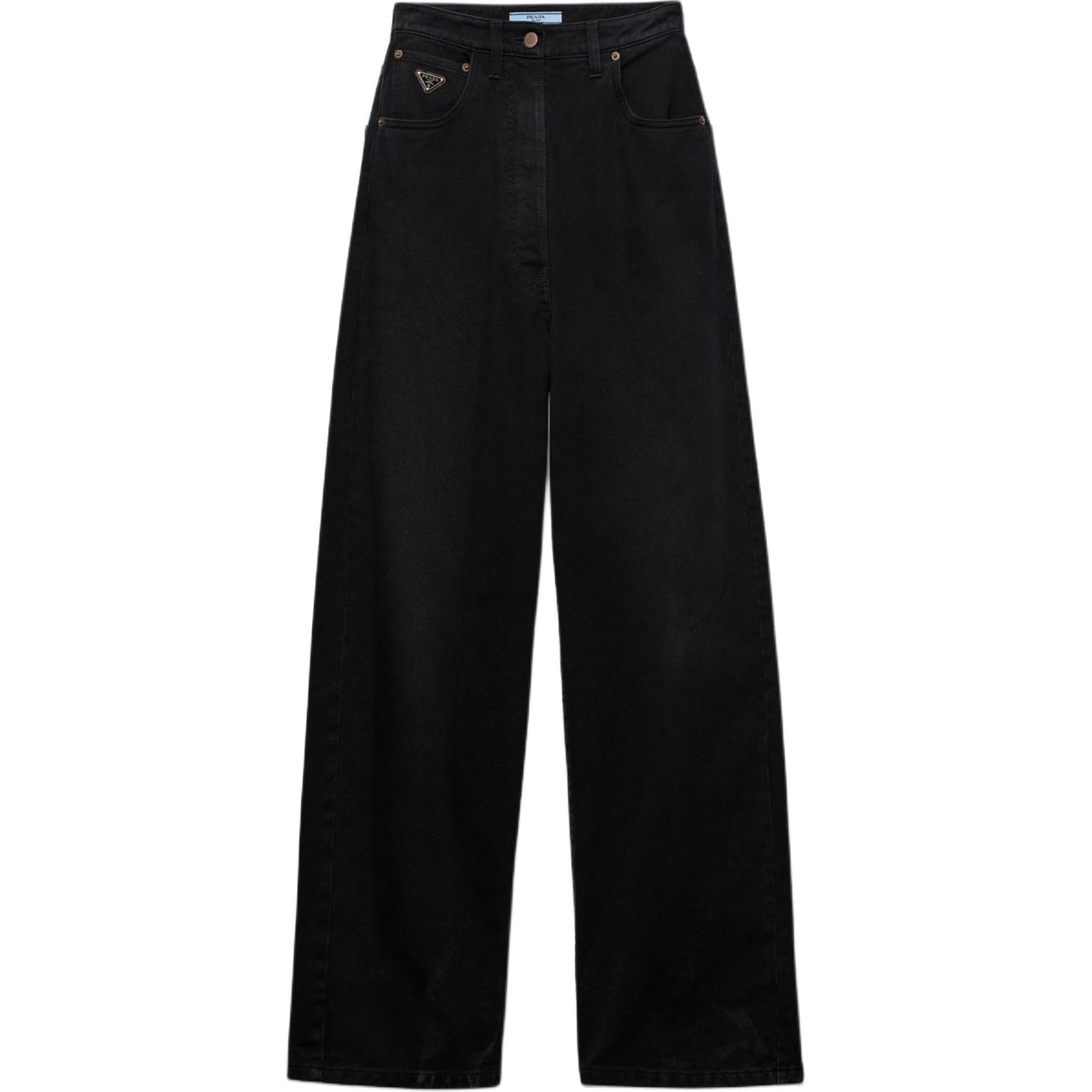 PRADA Wide Leg Denim Jeans Men's Black