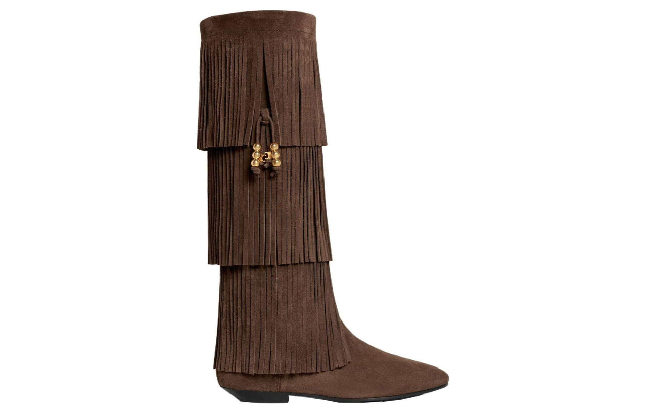 CELINE IRINA Knee high Boots 2cm Women's Brown