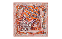 HERMES Silk Scarves Women's Coral