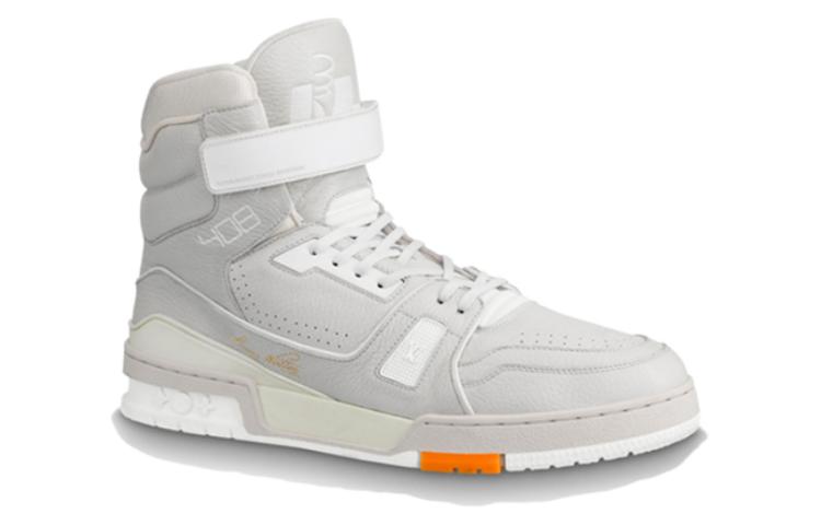 LOUIS VUITTON Lv Men's Trainer Sports Shoes Gray/White