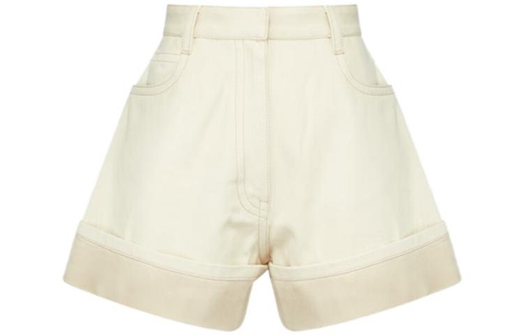 PRADA SS23 Denim Shorts Women's Beige Yellow