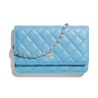 CHANEL WOC Lambskin Mouth Cover Bag Crossbody Bag Women's Blue