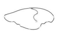 CHANEL Metal, Glass Pearl Waist Chain Women's Black