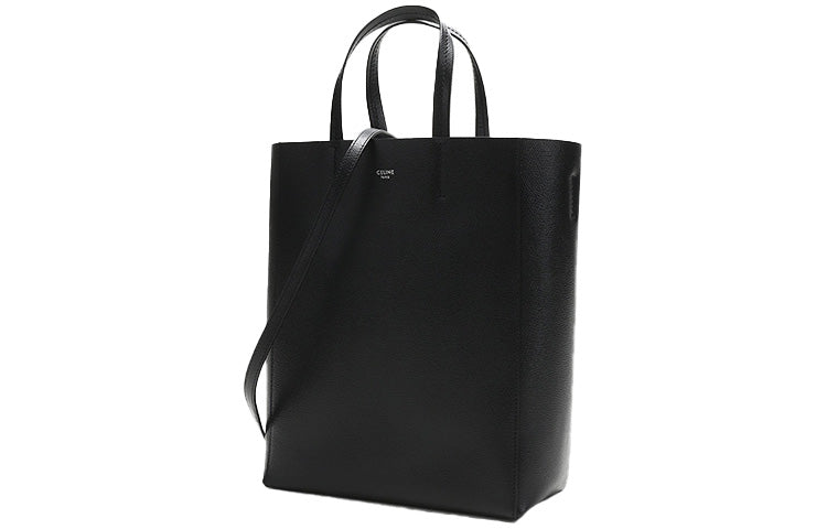 CELINE Cabas Grain Cow Leather Tote Bag, Shopping Bag, Shoulder Bag, Handbag Trumpets Women's Black