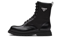 PRADA Logo-plaque Panelled Ankle Boots