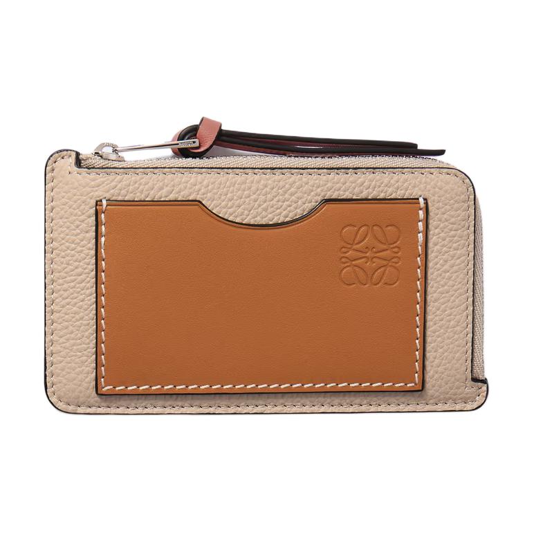 LOEWE Calfskin Card Holder Women's Beige