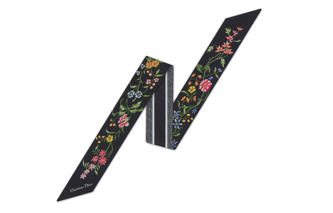 DIOR Silk Scarves Women's Black
