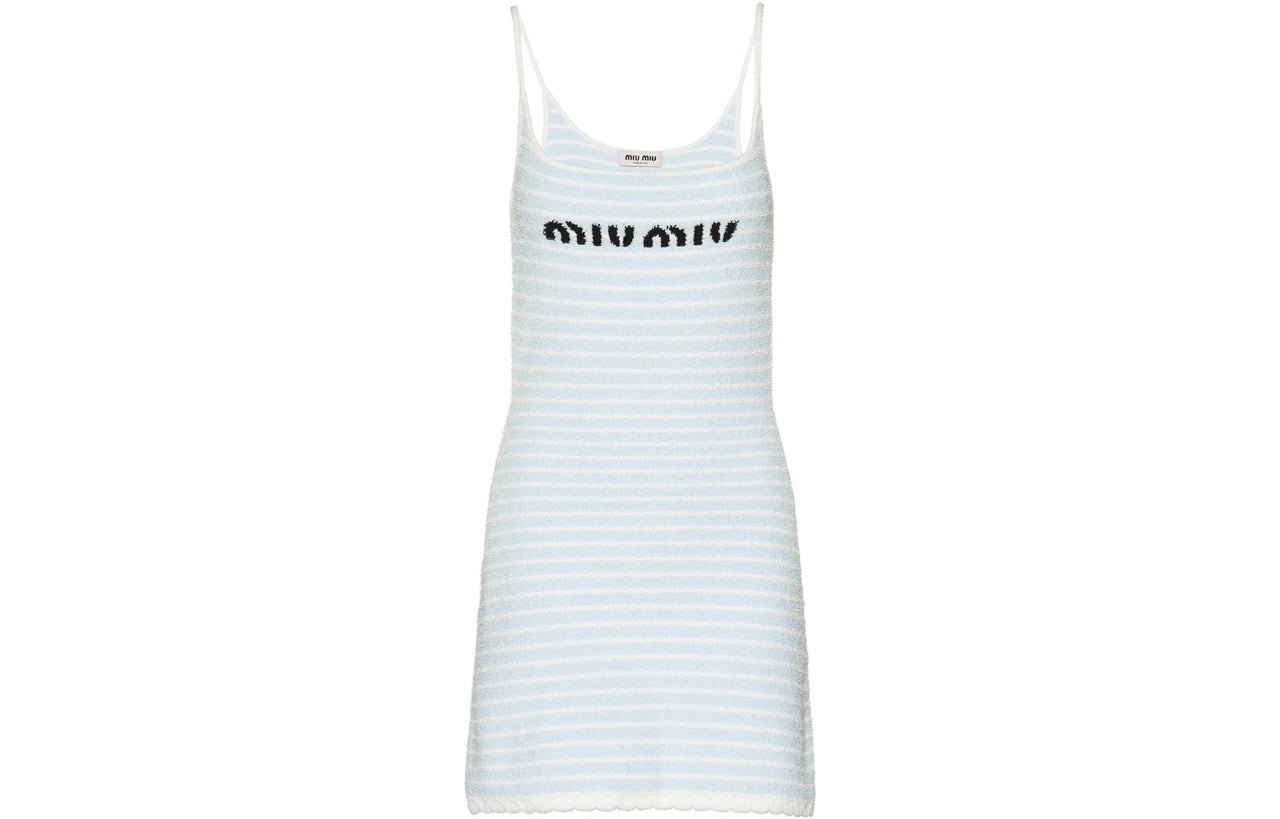 MIU MIU SS23 Slip Dress Women's Light Blue