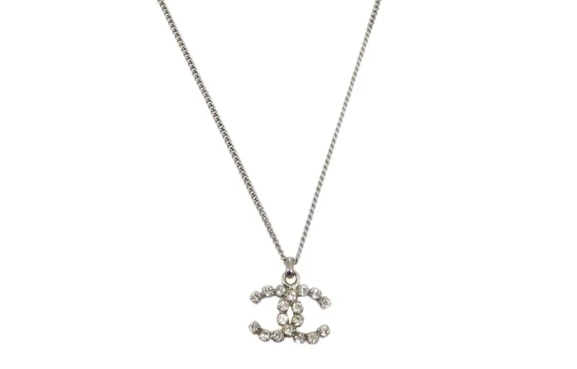 CHANEL 2000 Rhinestone embellished Logo Necklace
