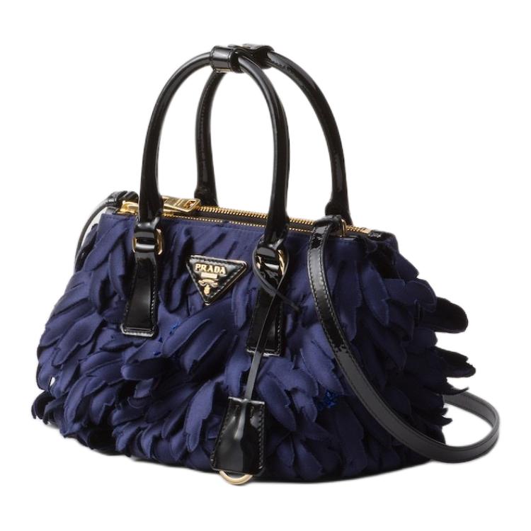 PRADA Galleria Killer Bag Fabric Shoulder Bag Crossbody Bag Handbag Mini Women's Baltic Blue And Black