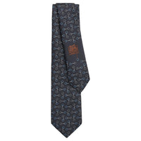 HERMES Mulberry Silk Ties Men's Charcoal Gray