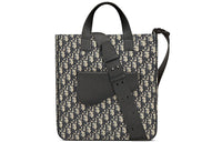 DIOR Saddle Cow Leather Tote Bag Shopping Bag Handbag Shoulder Bag Crossbody Bag Men's Beige & Black