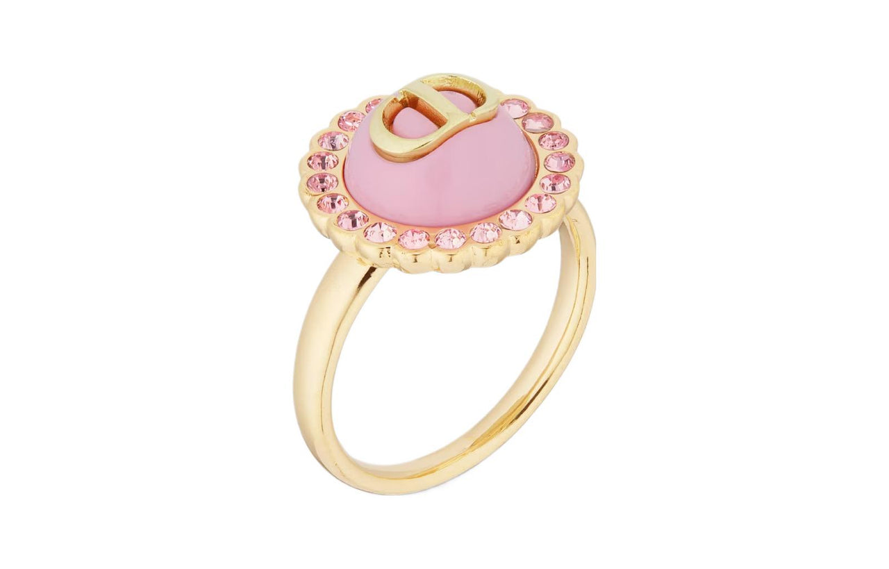 DIOR Metal, Glass, Crystal Rings Women's Pink