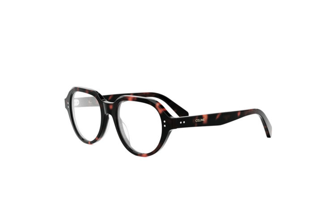 CELINE Acetate Irregular Shape Eyeglass Frames Men's Tortoiseshell