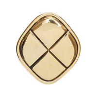CHANEL 1970 1980 Gold Plated Matelasse Diamond Clip On Earrings Costume Earrings
