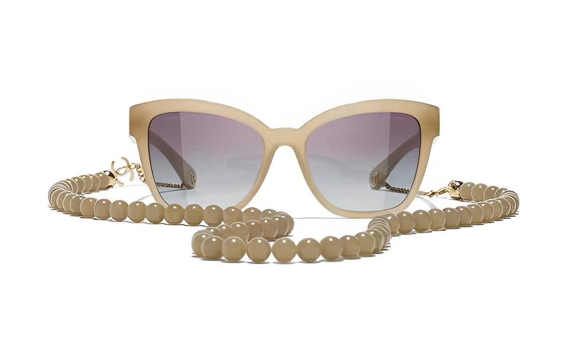CHANEL Plate Frame Butterfly Sunglasses Women's