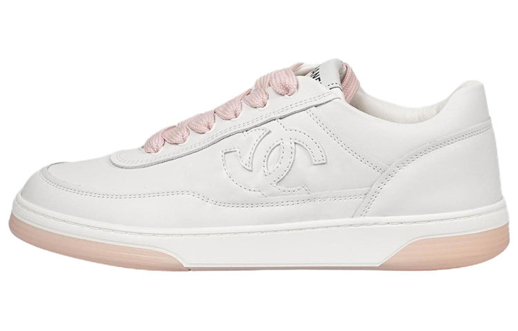 CHANEL Low-Top Skateboard Shoes Women's White Pink