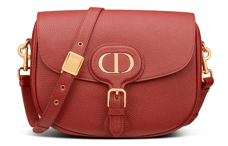 DIOR Bobby Cow Leather Clutch Large Size Women's Brick Red