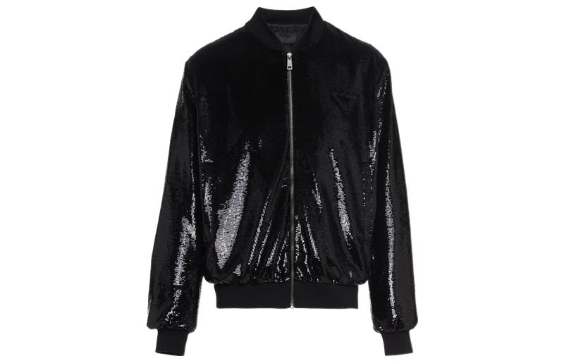 PRADA Sequin-Embellished Long-Sleeved Zipped Bomber Jacket