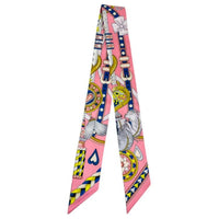 HERMES Satin Silk Scarves Women's Pink