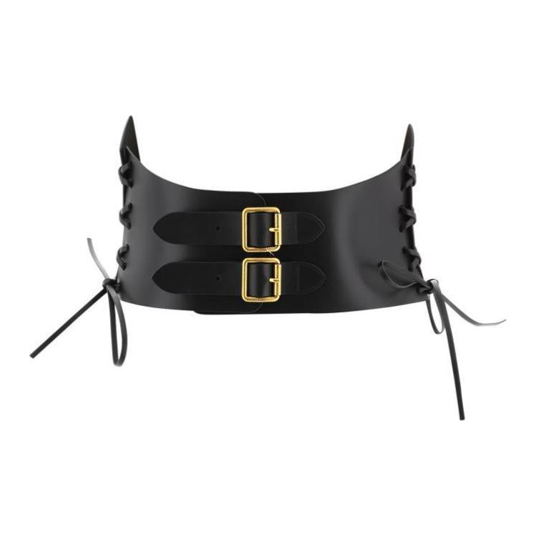 DIOR Calfskin Leather Belts Women's Black 26CM Wide