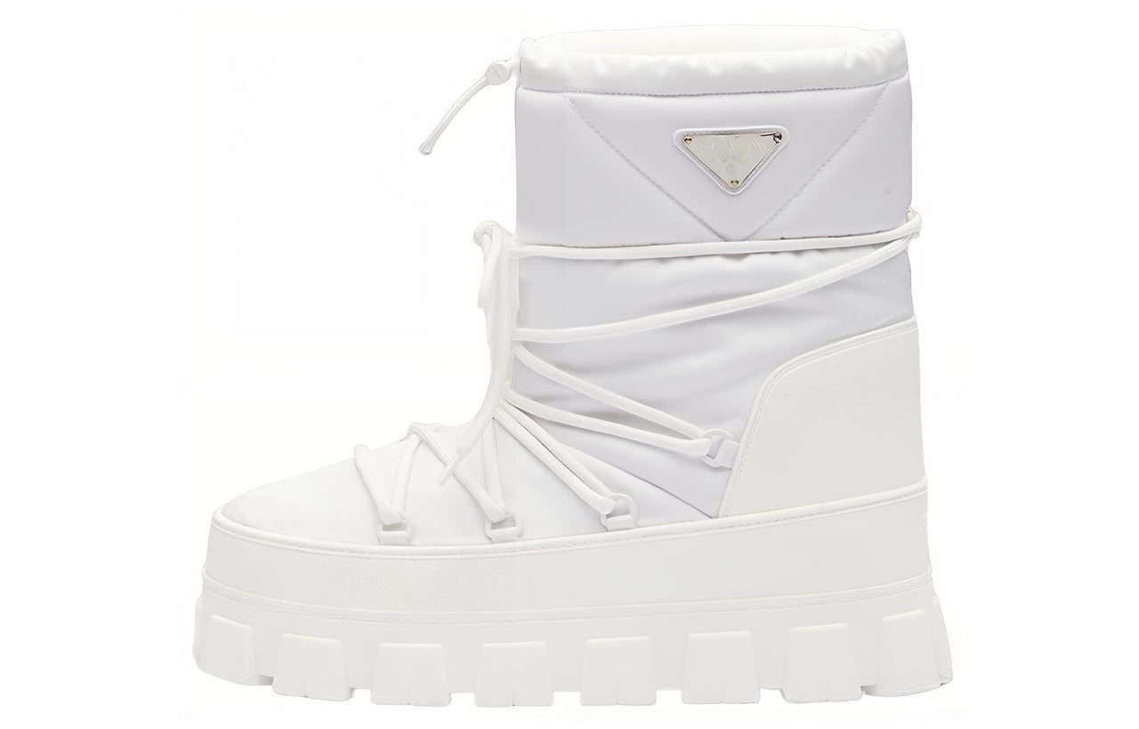 PRADA Warm Short Snow Boots Unisex White