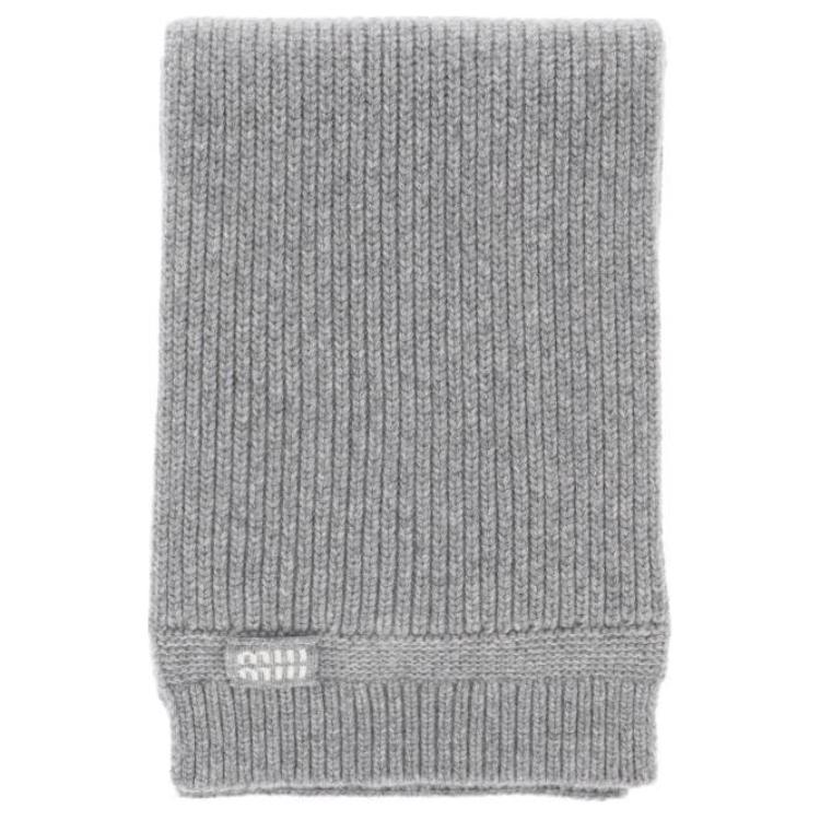 MIU MIU Wool Fabric Scarves Women's Gray