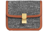 CELINE Fabric And Cow Leather Handbag, Square Bag, Shoulder Bag, Crossbody Bag Women's Marine Blue/Tawny