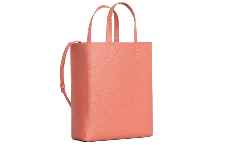CELINE Grained Calfskin Bucket Bags Shoulder Bag Crossbody Bag Handbag Small Size Women's Pink Orange