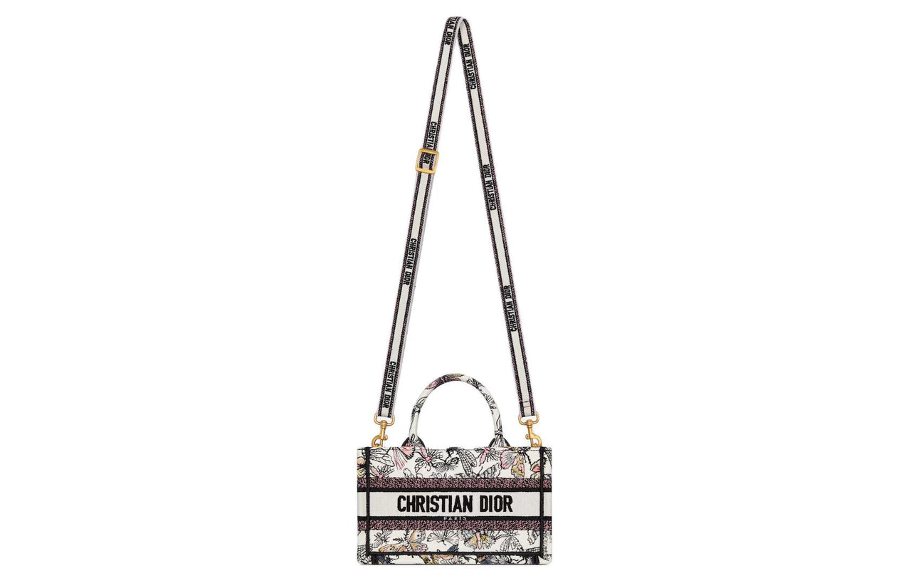 DIOR BookTote Embroidery Shoulder Bag Crossbody Bag Handbag Mini Women's Multicolor