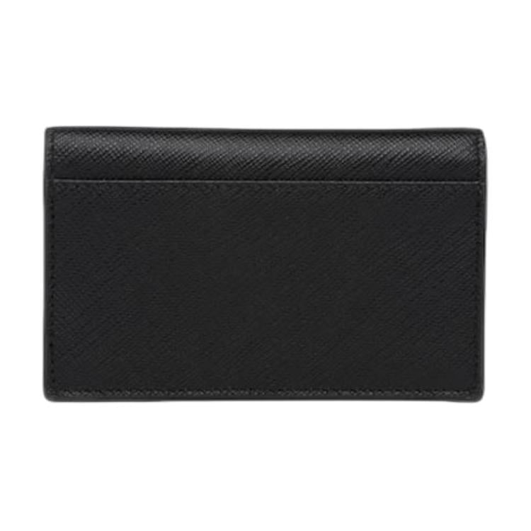PRADA Saffiano Leather Card Holder Men's Black