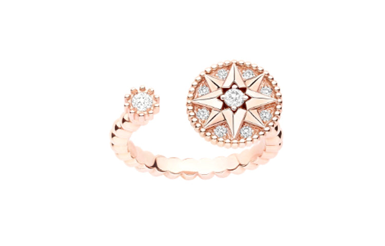 DIOR Diamond Rings Women's Rose Gold