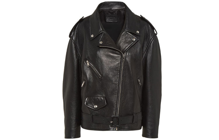 PRADA FW21 Leather Jacket Women's Black