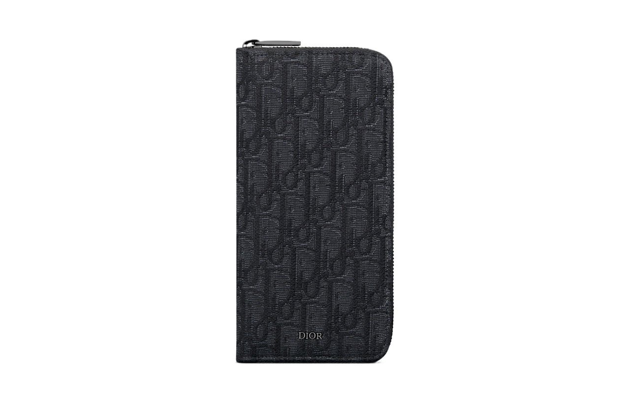 DIOR Oblique Jacquard Wallet Men's Black