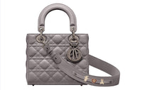 DIOR Lady DiorMy ABCDior Sheepskin Handbag Daphne Bag Shoulder Bag Crossbody Bag Handbag Small Size Women's Steel Gray