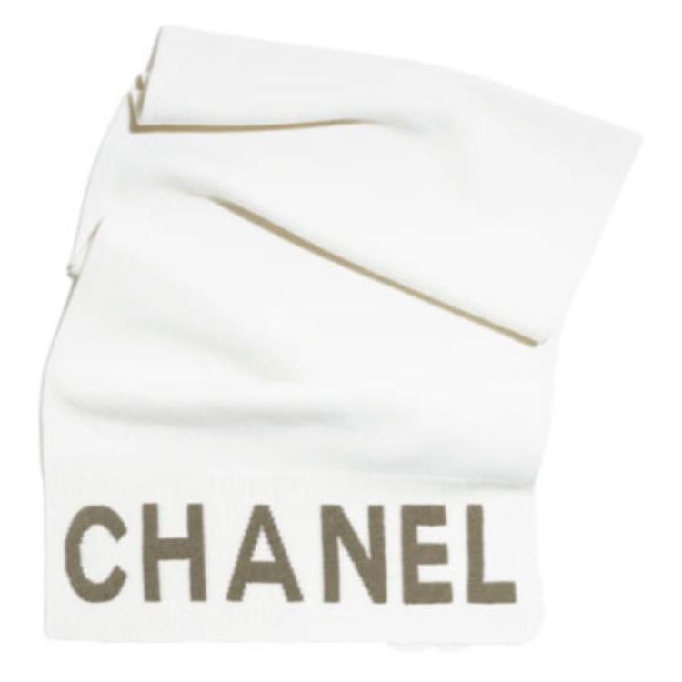 CHANEL Cashmere Shawls Women's White