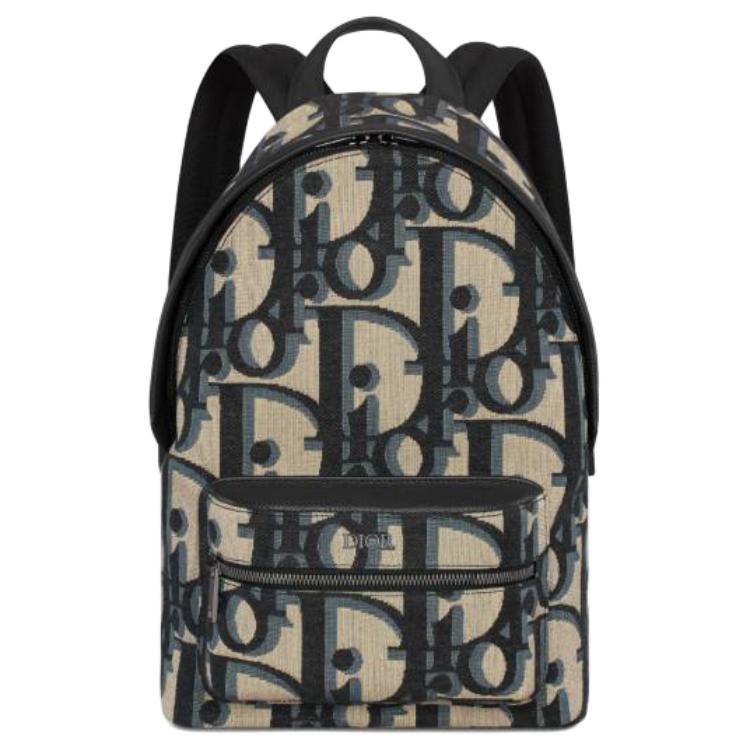 DIOR Jacquard Fabric Backpack Kids' Beige & Blue