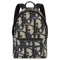 DIOR Jacquard Fabric Backpack Kids' Beige & Blue