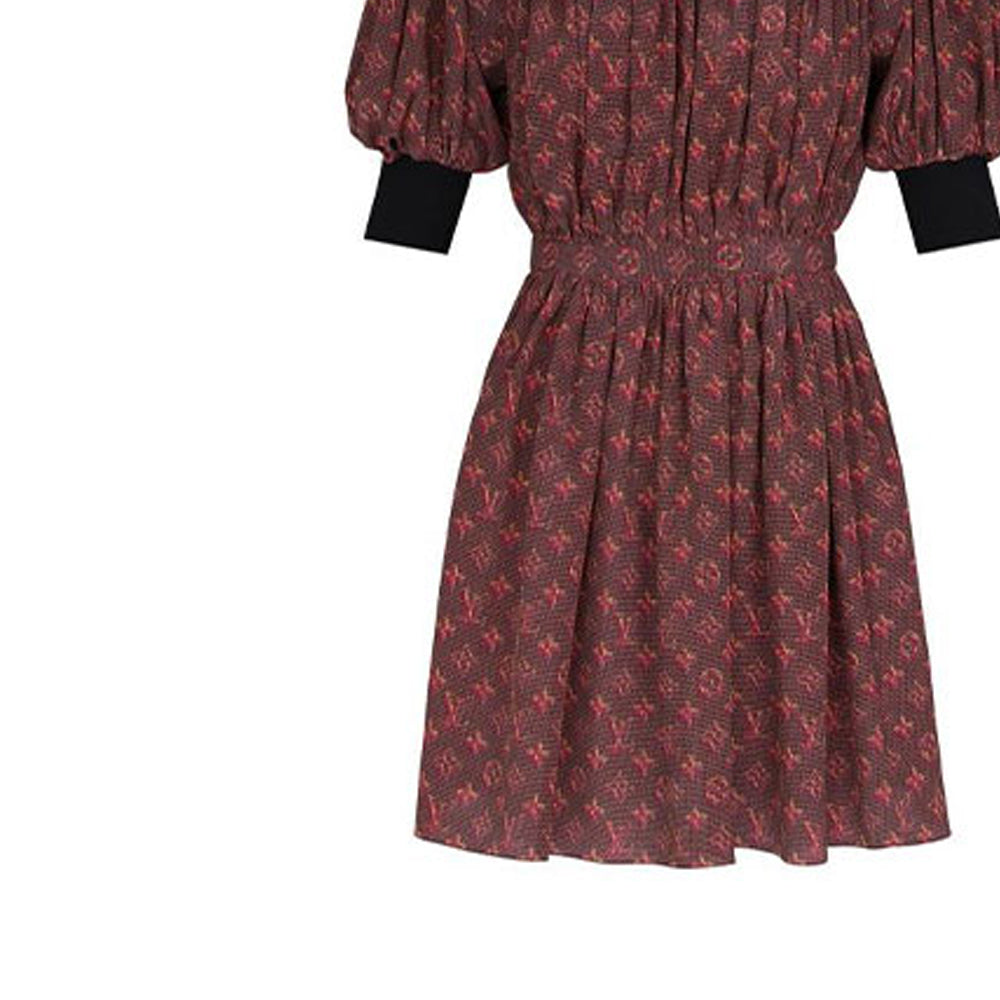 LOUIS VUITTON Short Sleeved Dress Women's Pink