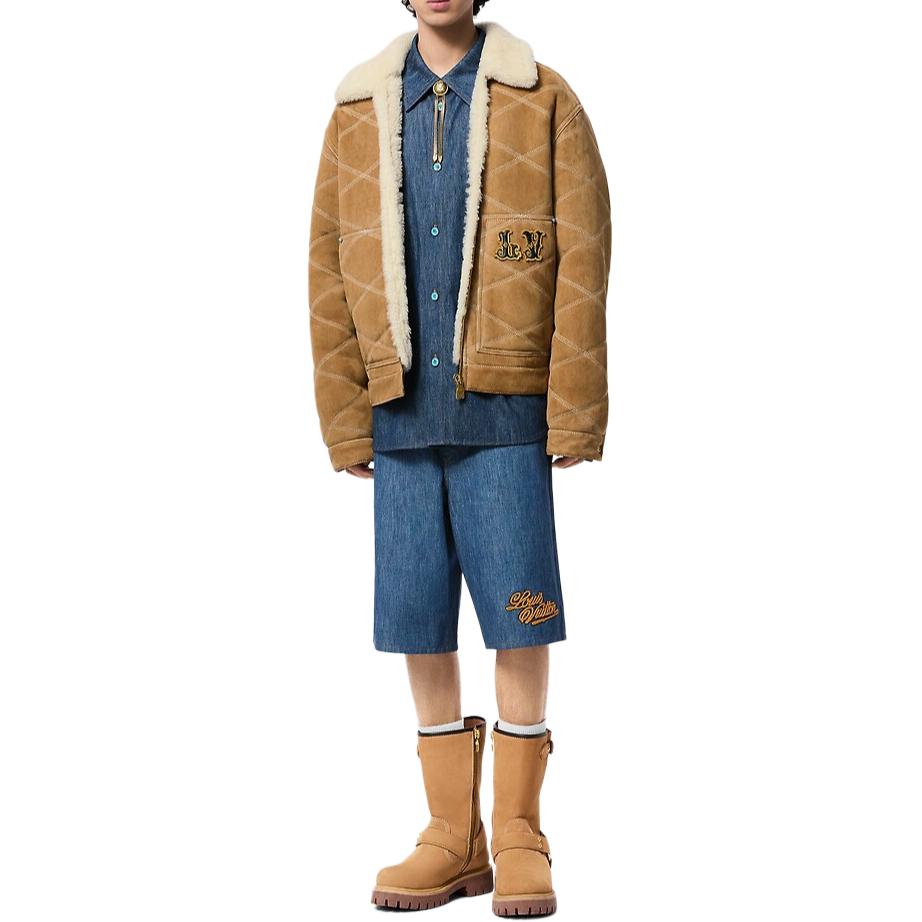 LOUIS VUITTON Embroidered Shearling Workwear Blouson