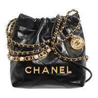 CHANEL 22Bag Calfskin Shoulder Bag, Crossbody Bag Mini Unisex Black