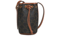 CELINE Canvas With Calfskin Bucket Bag Small Lucky Bag Handbag Shoulder Bag Crossbody Bag Extra Mini Women's Tawny