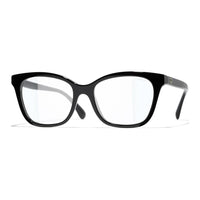 CHANEL Acetate Butterfly Eyeglass Frames Unisex Black