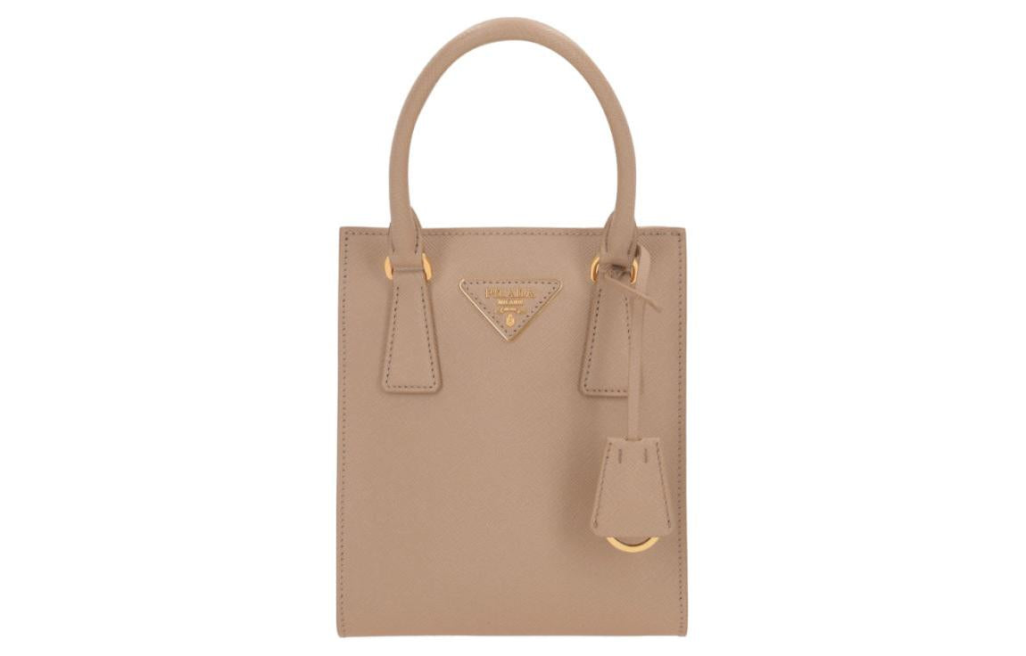 PRADA Calfskin One Shoulder Handbags Women's Sand Beige Yellow