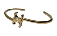 CELINE Triomphe Asymmetric Cuff In Brass With Gold Finish